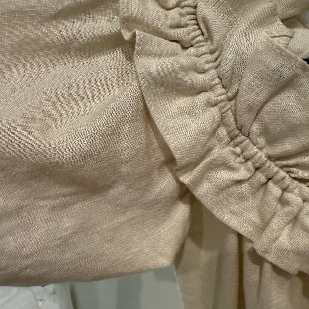 Reformation Off-Shoulder Beige Midi Dress - Picture 5 of 8